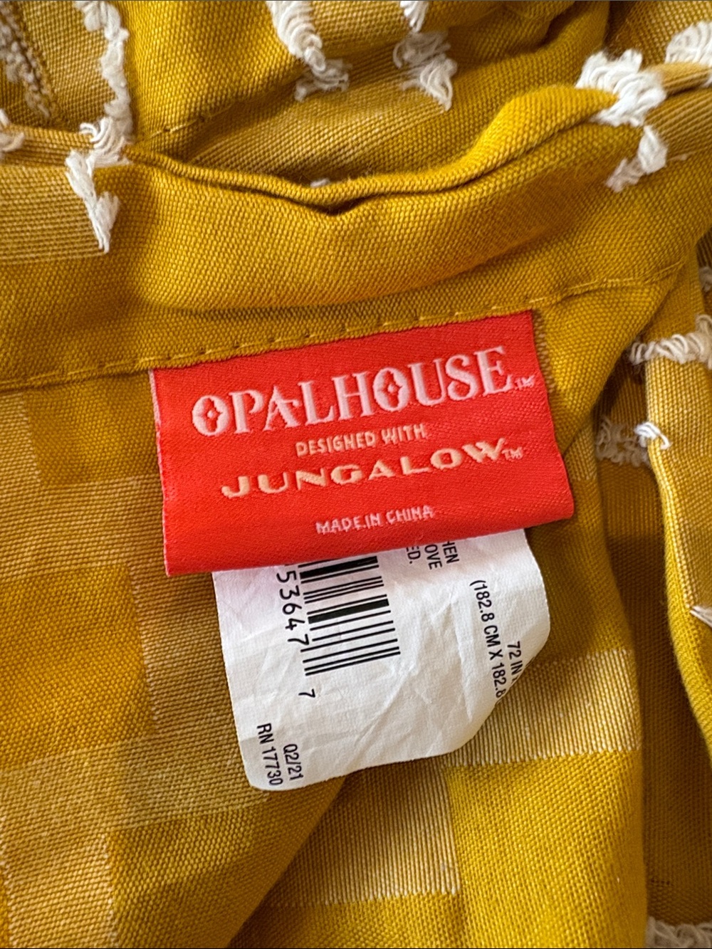 Opalhouse Woven Textured Knit Shower Curtain Boho Bath Decor Golden Yellow - Picture 4 of 6